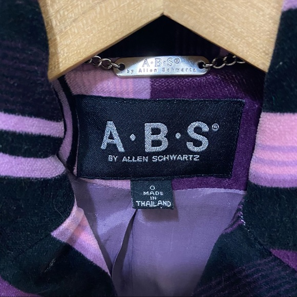 VINTAGE A.B.S Allen Schwartz Striped Velvet Blazer - Size XS - Picture 6 of 8